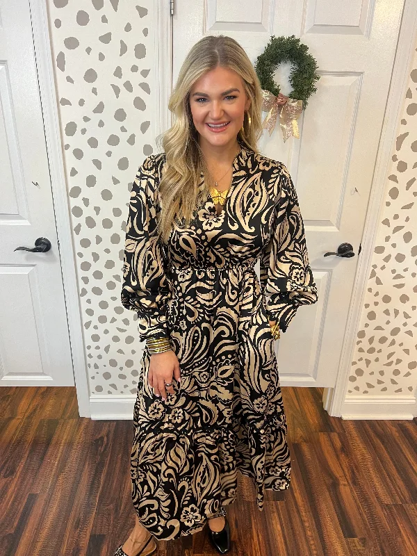 Black and Cream Silky Dress Tunics Leisure comfortable