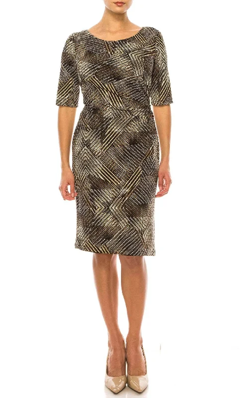 Connected Apparel TEA50751 - Ruched Scoop Neck Dress Tunics Designer luxury