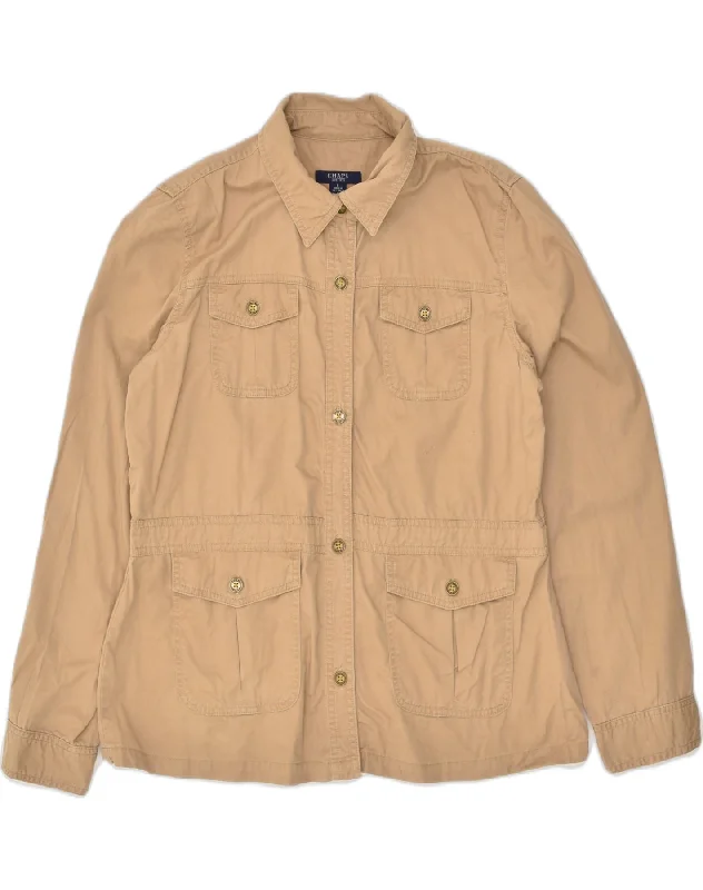 CHAPS Womens Utility Jacket UK 16 Large Brown Cotton Fleece Jacket Down Jacket Parka