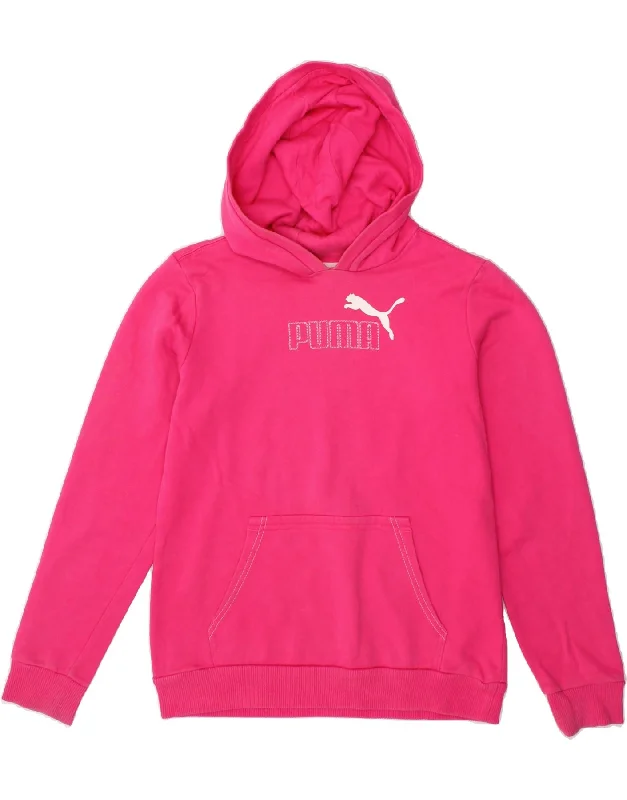 PUMA Womens Graphic Hoodie Jumper UK 10 Small Pink Colourblock Cotton Oversized Hoodie Comfort Casual PUMA Womens Graphic Hoodie Jumper UK 10 Small Pink Colourblock Cotton Oversized Hoodie Comfort Casual