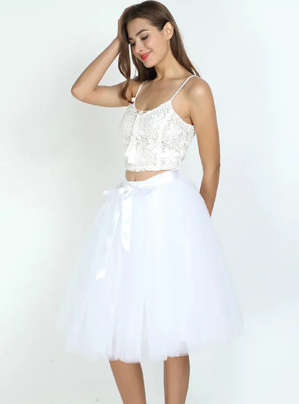 White 7 Layers Tulle Tutu Skirt boho skirt vibe