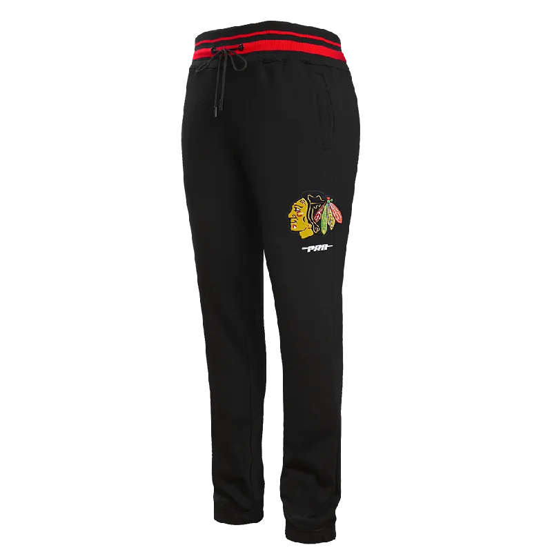 PANTS NHL CHICAGO BLACKHAWKS SCRIPT TAIL Stylish Elastic Waist Pants