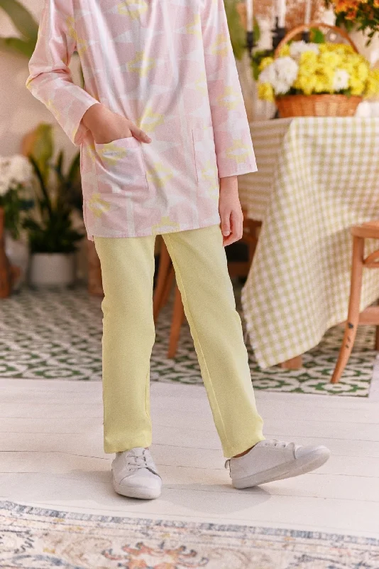 The Perfect Slim Fit Pants - Light Yellow Casual Drawstring Pants