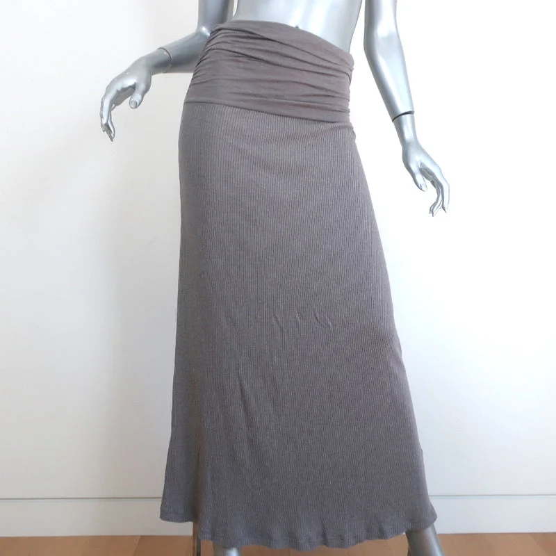 James Perse Wide Waistband Rib Skirt Burro Cotton-Blend Size 1 NEW leather skirt bold