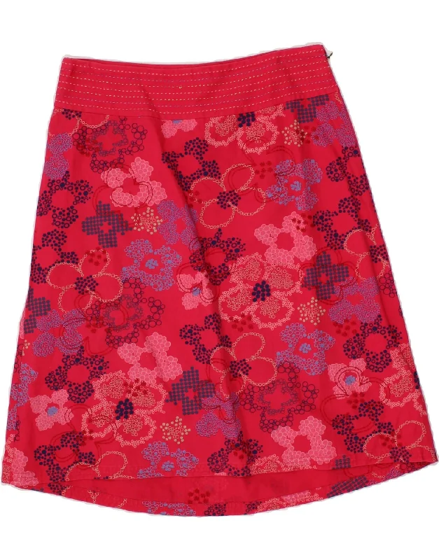 WHITE STUFF Womens A-Line Skirt UK 14 Large W32 Pink Floral Cotton corduroy skirt comfortable