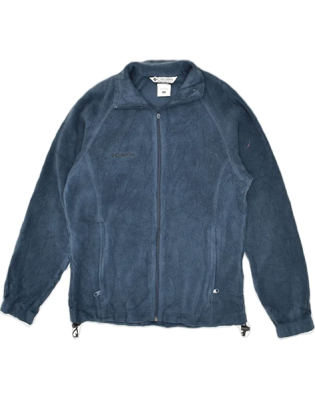 COLUMBIA Womens Fleece Jacket UK 10 Small Navy Blue Polyester Corduroy Jacket Velvet Jacket Brocade Jacket