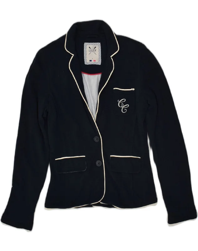 CREW CLOTHING Womens 2 Button Blazer Jacket UK 8 Small  Navy Blue Denim Jacket Leather Jacket Suede Jacket