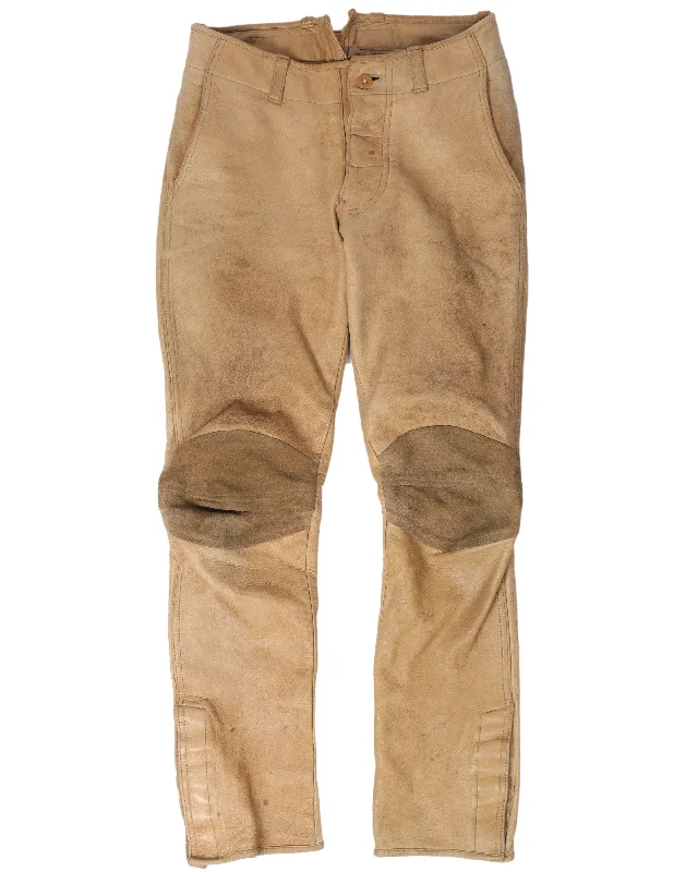 Leather Motorcycle Pants Comfortable Jogger Trousers