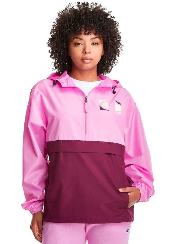 Champion Womens C Logo Packable Jacket <BR> CT9WA1 EPJ Corduroy Jacket Velvet Jacket Brocade Jacket