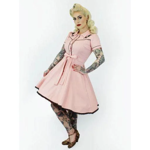 Pink Black Rose Vintage Rockabilly Country Western Dress by Hemet Tunics Occasion special