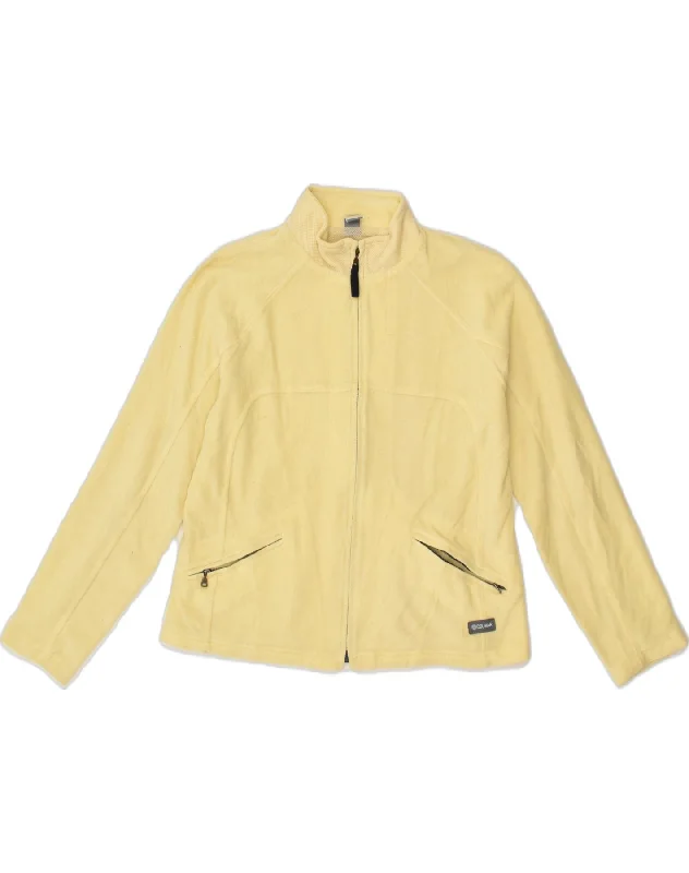 COLMAR Womens Fleece Jacket UK 18 XL Yellow Polyester Print Jacket Jacquard Jacket Embroidered Jacket