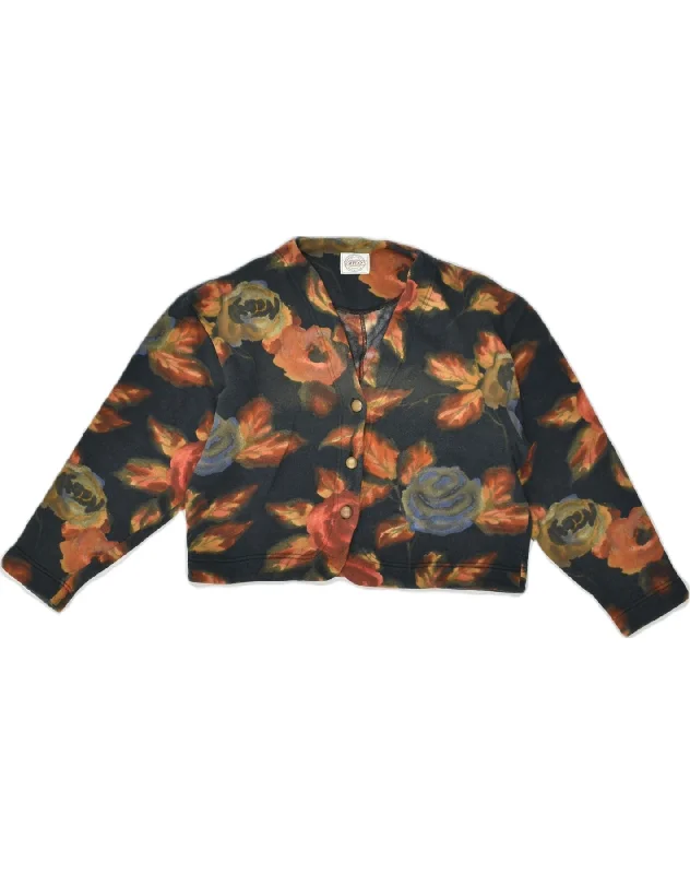 NEWPENNY Womens Bolero Jacket UK 14 Medium Grey Floral Cotton Print Jacket Jacquard Jacket Embroidered Jacket