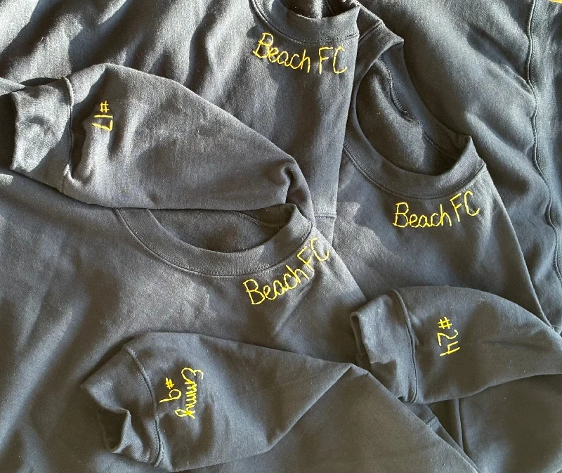 Beach Custom Sweatshirt Hoodie with Rhinestones Sparkly Elegant