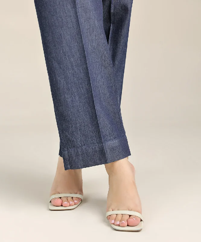 Denim Straight Pants Sleek Black Pants