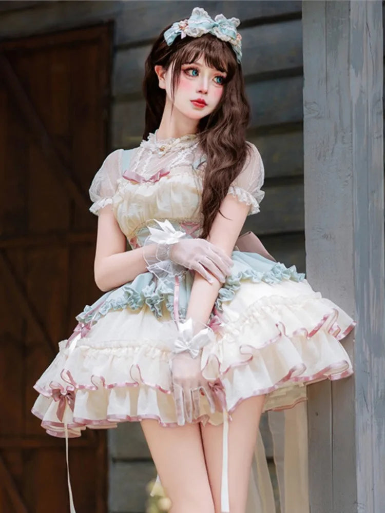 Wjczt Original Design JSK Lolita Sweet Girl Sleeveless Slim Lace-up Women's Ball Gown Party Dresses Romantic Princess Vestidos New Tunics Chic elegant