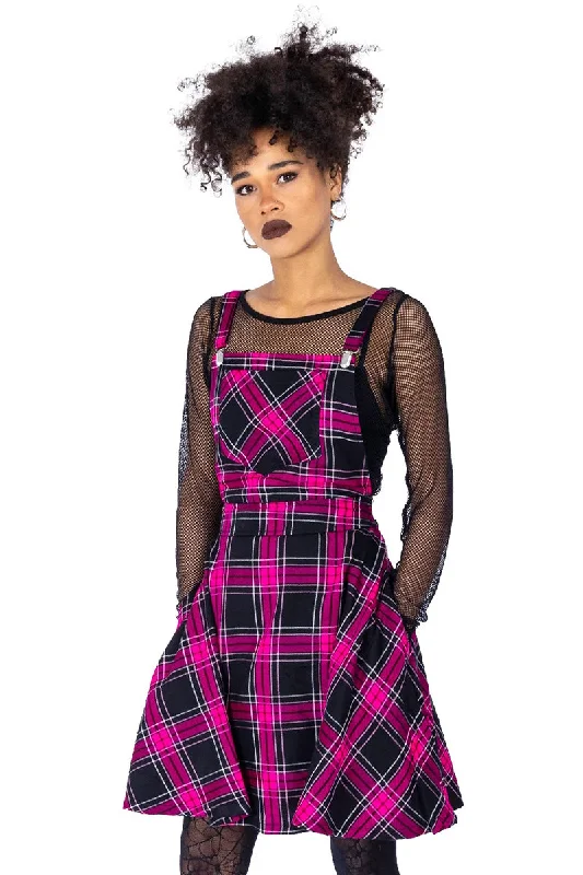 Rockabella Dark Pink Maeve Pinafore Dress Tunics Mesh breathable