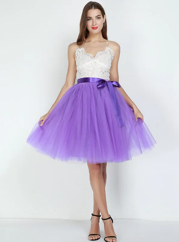 7 Layers Purple Tulle Tutu Skirt pencil skirt chic