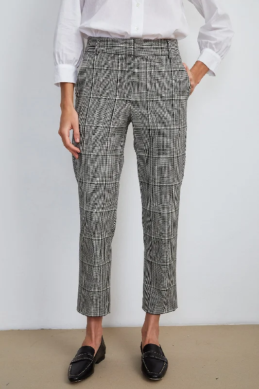 ABIGAIL PLAID STRAIGHT LEG PANT High-Waist Trousers