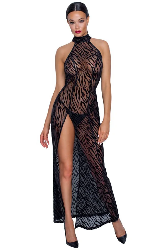 Noir Handmade Powernet Tiger Style Dress Tunics Party sparkling