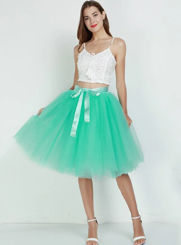 Mint Green 7 Layers Tulle Tutu Skirt floral skirt print
