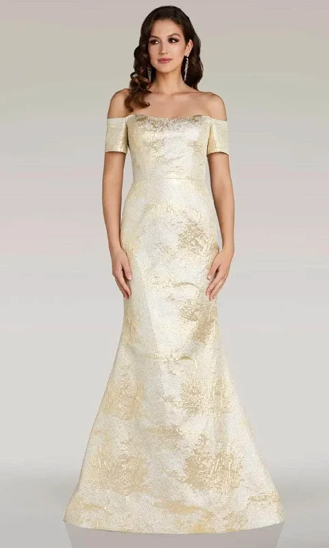Gia Franco 12376 - Metallic Off Shoulder Evening Dress Tunics Distressed trendy