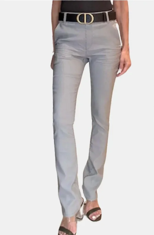 Nansi Pant In Light Grey Stripe Elegant Dress Pants