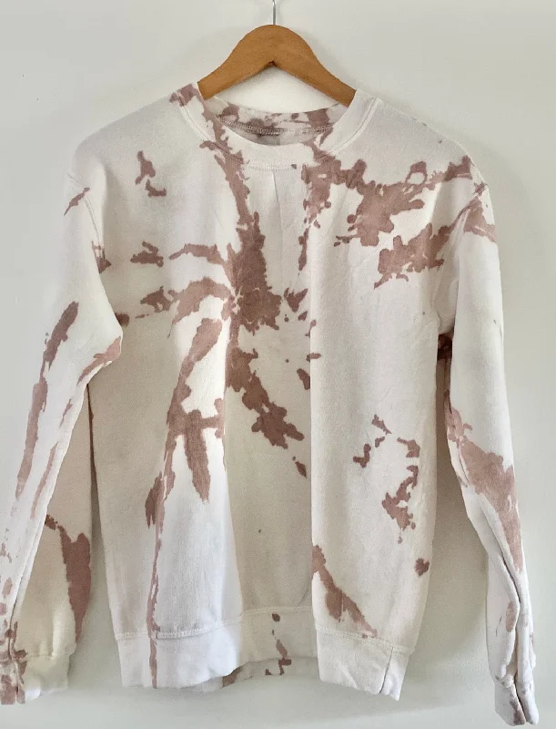 Sand Tie Dye Sweatshirt Hoodie with Camouflage Military Edgy