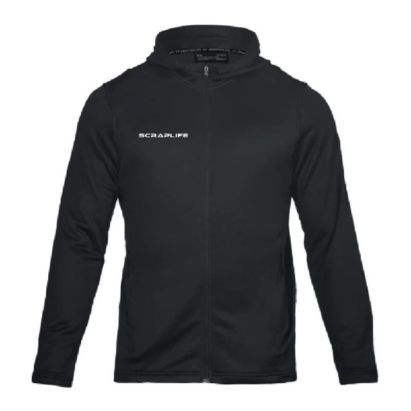 Under Armour x Scraplife MK-1 Terry Full Zip Black Hoodie Hoodie with Hem Fringe Bohemian Relaxed