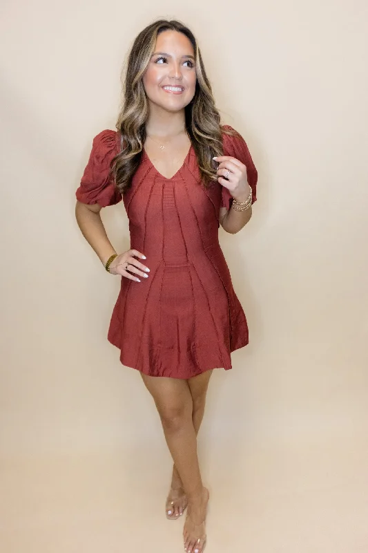 Brick Detail Seam Dress Tunics Plaid country