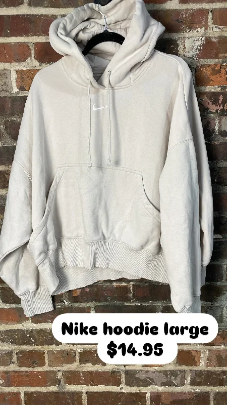 Nike hoodie Hoodie with Exposed Zipper Edgy Industrial