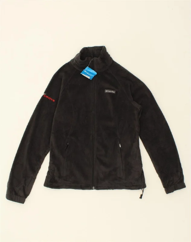 COLUMBIA Womens Fleece Jacket UK 12 Medium Black Polyester Satin Fabric Silk Fabric Chiffon Fabric