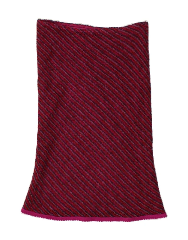 TOPSHOP Womens Straight Skirt UK 12 Medium W30  Purple Striped Acrylic slim fit skirt
