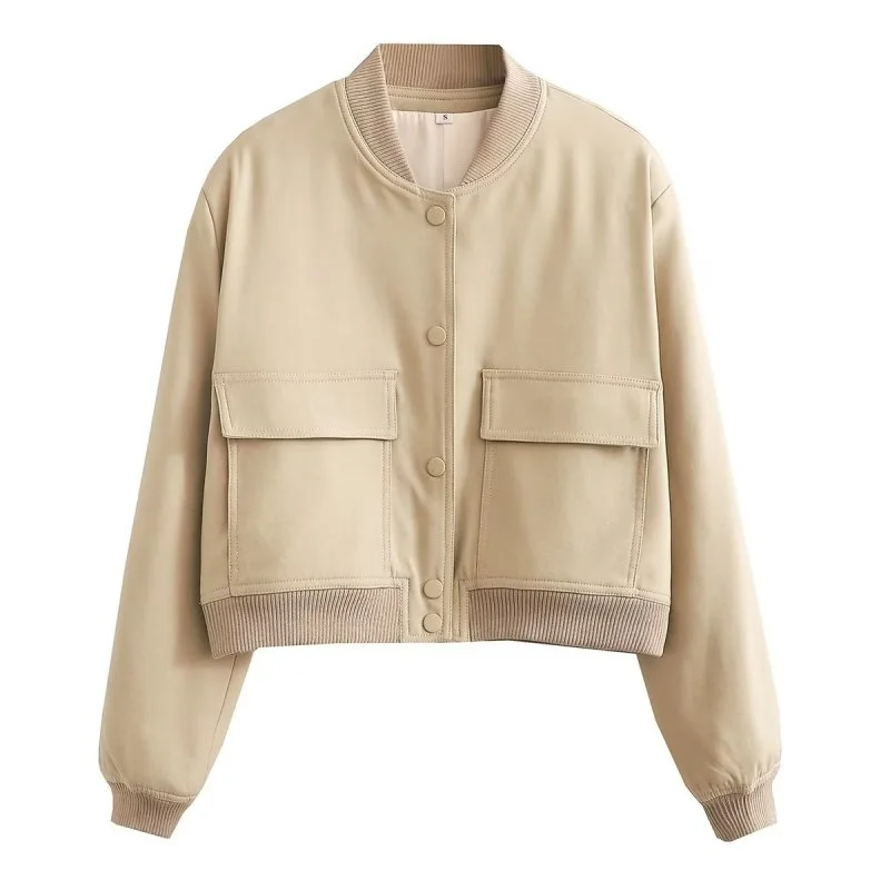 Paneled Jacket Tri-Color Stand Collar Long Sleeve Cropped Jacket Striped Jacket Polka Dot Jacket Floral Jacket