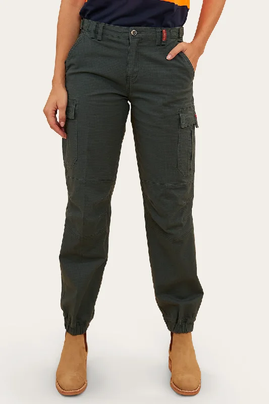 Farrell Womens Work Pant - Forest Green Casual Drawstring Pants