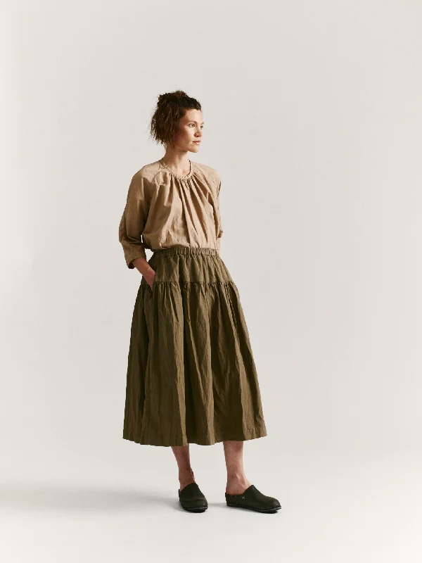 UPUP SKIRT - LIN COT - OLIVE chiffon skirt lightweight