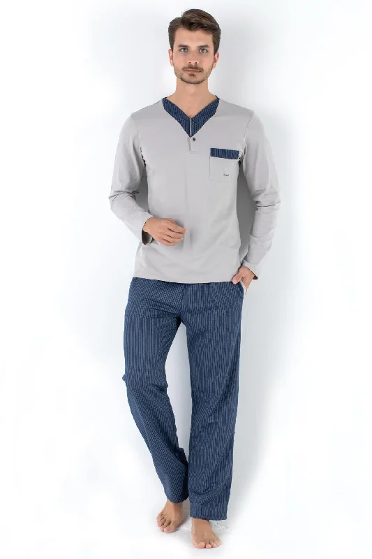Wjczt 2 Pieces Sleepwear Set for Men - Nightgowns Pyjamas Sleepshirts Homewear Nightdress Top and Pant Night Wear Pajamas Fashionable Work Pants