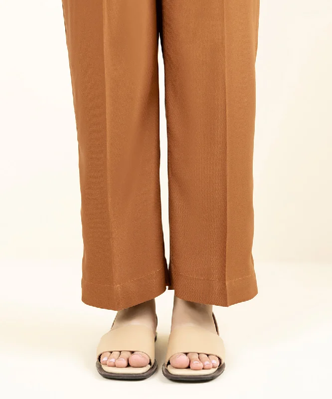 Solid Bedford Straight Pants Chic Slim Fit Pants