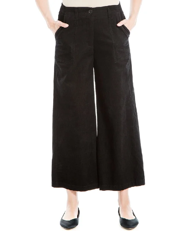 Max Studio Crop Wide Leg Corduroy Pant Relaxed Fit Trousers