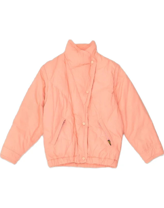 CIESSE PIUMINI Womens Padded Jacket IT 44 Medium Pink Cotton Tiered Jacket Buttoned Jacket Zippered Jacket