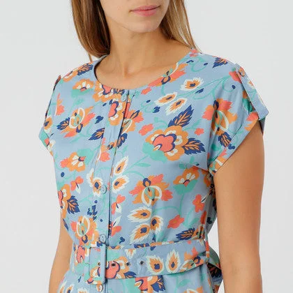Polly Button Down Dress Multi Floral Tunics Luxurious premium