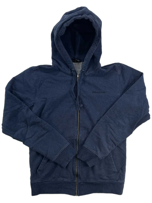Mens P-6 Logo Midweight Full-Zip Hooded Sweatshirt Hoodie with Distressed Vintage Worn