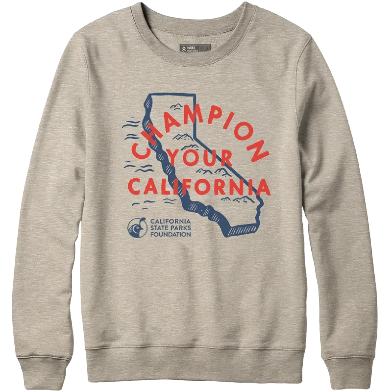 Unisex Champion Your California Crew Sweatshirt Hoodie with Raw Hem Edgy Unfinished