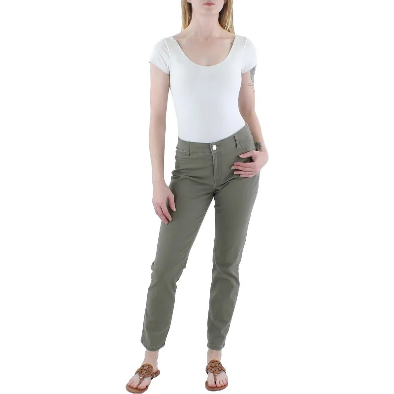 Womens Twill High Rise Skinny Pants Soft Stretch Leggings
