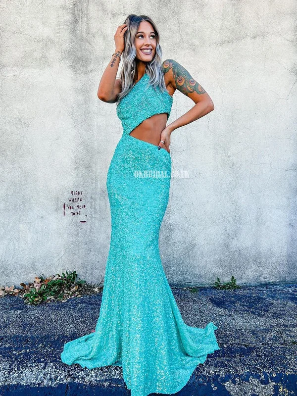 One-Shoulder Mermaid Sparkle Sequin Floor-length Prom Dresses, FC6483 Tunics Essential wardrobe One-Shoulder Mermaid Sparkle Sequin Floor-length Prom Dresses, FC6483 Tunics Essential wardrobe