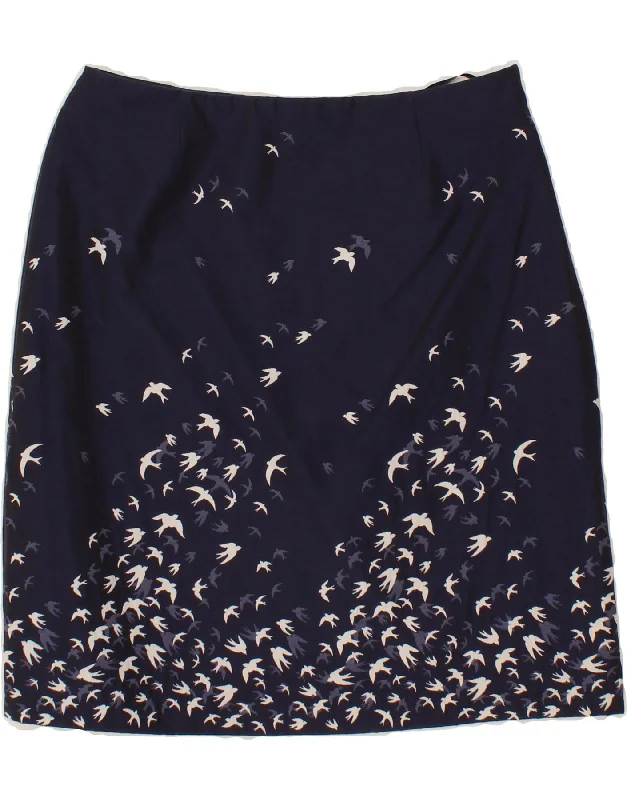 LAURA ASHLEY Womens Straight Skirt UK 12 Medium W32  Navy Blue breathable skirt fabric