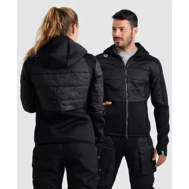 Team Hooded Half Quilted Jacket Tailored Jacket Straight Jacket A-Line Jacket