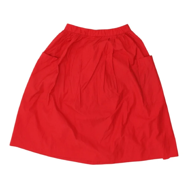 Guy Laroche Womens Red A Line Skirt | Vintage High End Designer VTG ribbed skirt waist