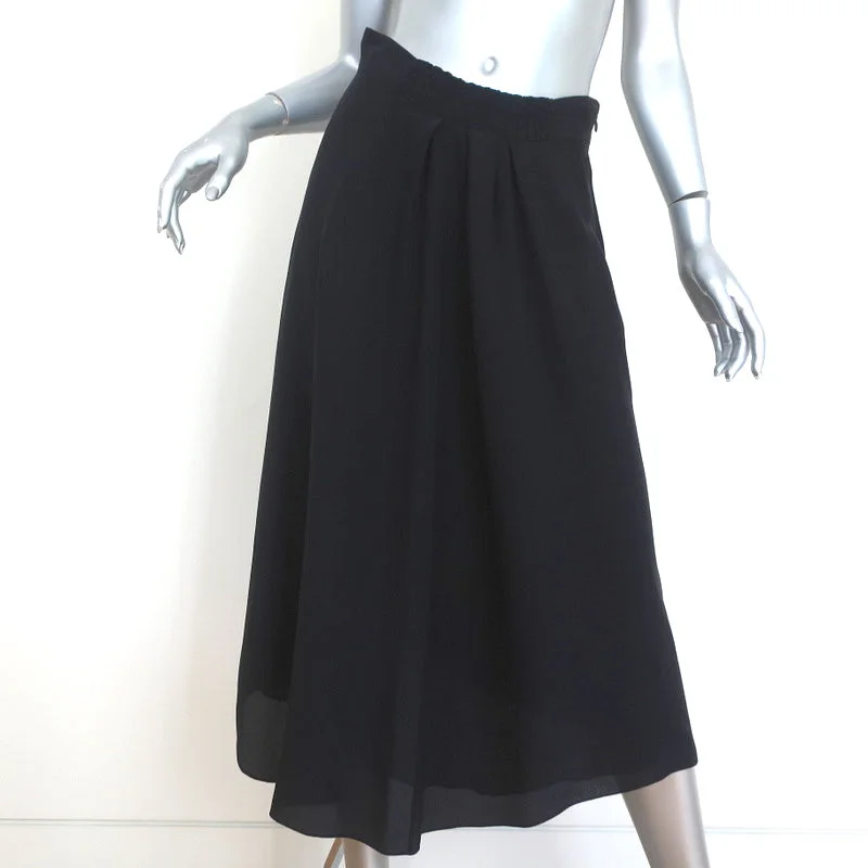 Isabel Marant Etoile Asymmetric Midi Skirt Yeba Black Silk Size 38 linen skirt relaxed
