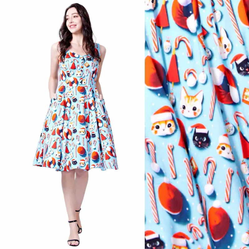 Heidi Christmas Cats Dress - Miss Lulo Tunics Trendy modern