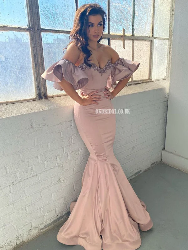 Charming Off Shoulder Satin Sweetheart Mermaid Sparkle Sequin Prom Dresses, FC5990 Tunics Stylish modern Charming Off Shoulder Satin Sweetheart Mermaid Sparkle Sequin Prom Dresses, FC5990 Tunics Stylish modern
